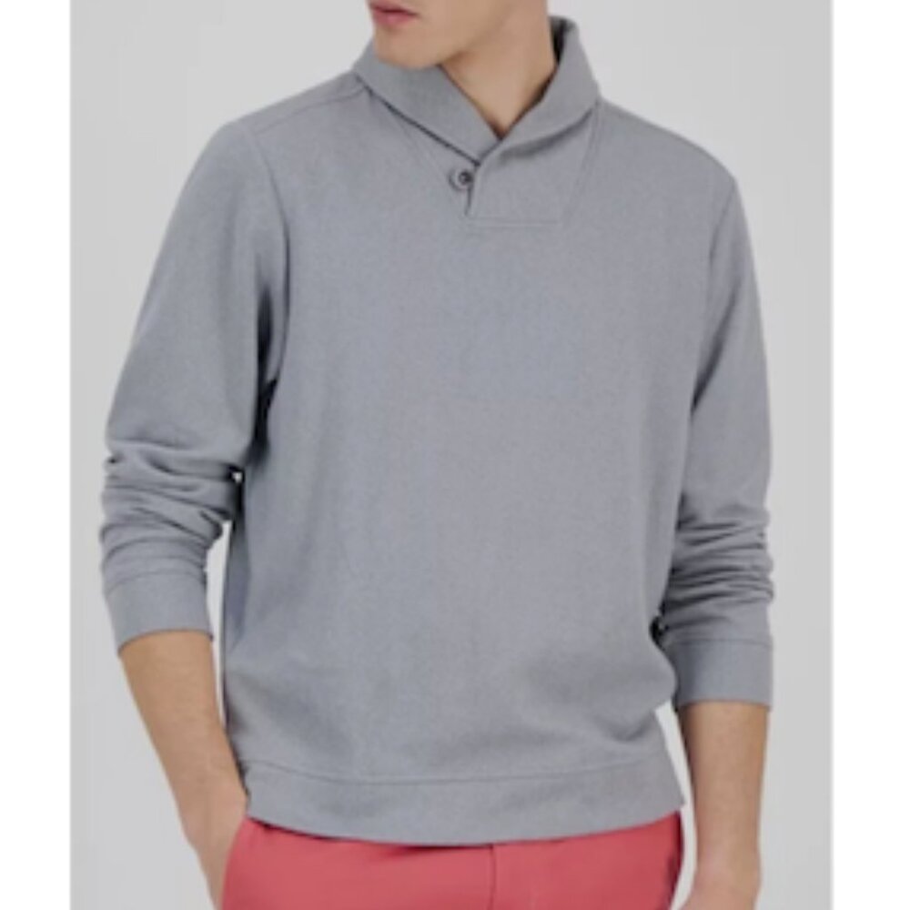 Tommy Bahama Deer Harbor Shawl Collar Pullover Men's Sweater Cave Grey Size XXL